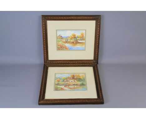 W. Henry Jarman Pair of Watercolours. The pictures of river scenes entitled 'Grimley Ferry' and 'Bevere Lock and Weir', both 