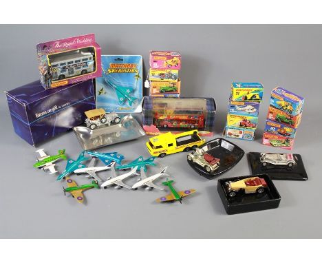 A Quantity of Matchbox Car and Aeroplanes Models. The models include a Creative Master Northcord Ltd., Edinburgh Tour Open-to