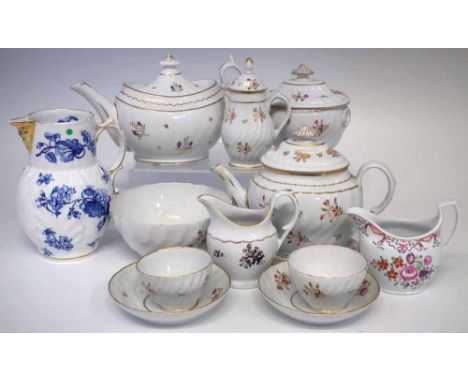 Collection of Chamberlains Worcester, to include a Mask jug and three jugs, two lidded teapots, a bowl, two teabowls and sauc