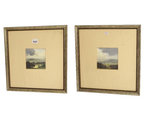 A* J* K* Potts (20th century) - pair of rural landscapes, signed, watercolours, each 4.5" x 4.5", framed (2) 