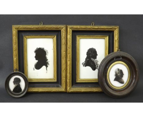 English School (19th century) - Portrait silhouette of a young boy, head and shoulders, bearing a later inscription verso sai
