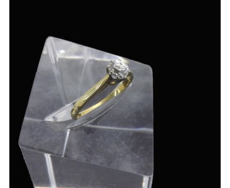 (40 599990525) 18ct old brilliant-cut solitaire diamond ring, 0.50ct approx, clarity SI, colour K/L, ring size P