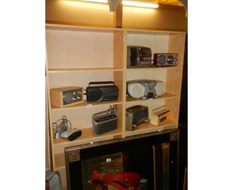 A teak effect shelf unit, COLLECT ONLY. 