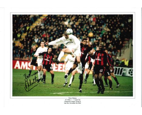 Dom Matteo San Siro Leeds United Signed 16 x 12 inch football photo. Good Condition. All autographed items are genuine hand s