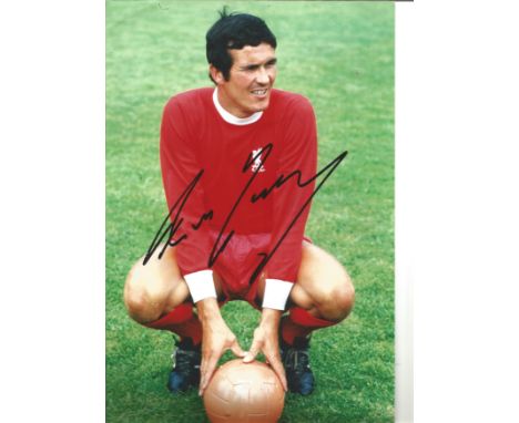 Ron Yeats Liverpool Signed 12 x 8 inch football photo. Good Condition. All autographed items are genuine hand signed and come