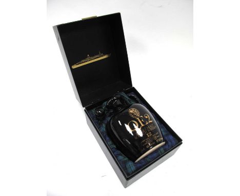 Whisky - QE2 Single Malt Scotch Whisky Over 12 Years Old, Flagon, 75cl., 48.6% Vol. with stopper, in a presentation box.