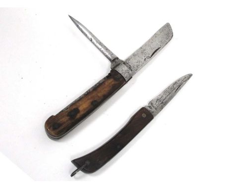 A Walker &amp; Hall, Sheffield Sailors Pocket Knife, with stag scales, single blade and marlin spike, 12cm long and a single 