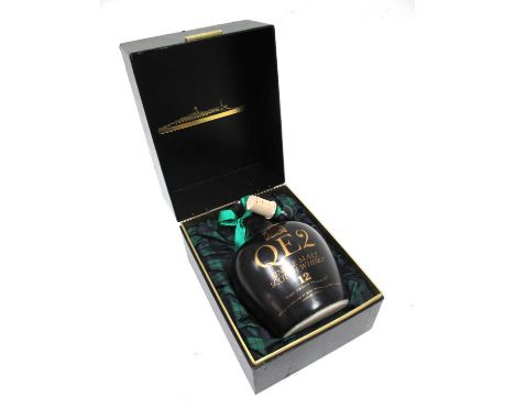 Whisky - QE2 Single Malt Scotch Whisky Over 12 Years Old, Flagon, 75cl., 48.6% Vol. with stopper, in a presentation box.