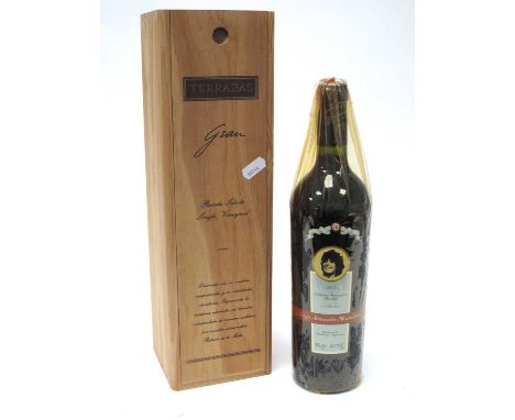 Wine - Diego Armando Maradona 2002 Cabernet Sauvignon Malbec, Argentina, 750ml., 12.8% Vol. cellophane wrapped in wooden pres