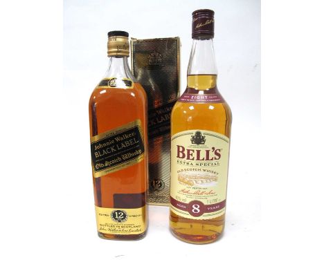 Whisky - Johnnie Walker Black Label 12 Years Old, 1 Litre; Bell's Extra Special Old Scotch Whisky Aged 8 Years, 1 Litre, 40% 