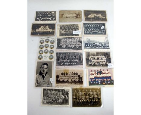 Sixteen Early XX Century Picture Postcards of Football Interest, to include: Wolverhampton Wanderers The English Cup Team 190