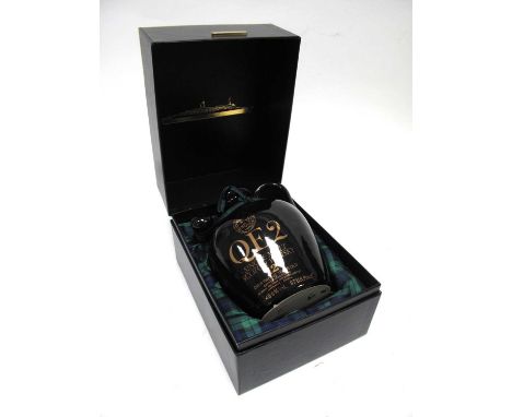 Whisky - QE2 Single Malt Scotch Whisky Over 12 Years Old, Flagon, 75cl., 48.6% Vol. with stopper, in a presentation box.