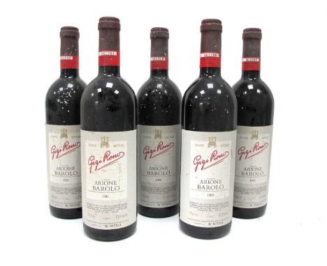 Wine - Barolo Gigi Rosso Cascina Arione 1985, numbered bottles, 75cl., 13.5% vol. (5 Bottles.)