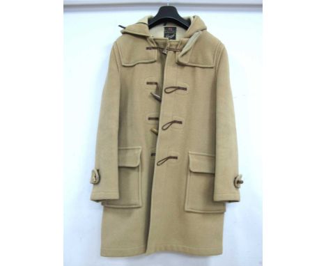 A Beige Gloverall Duffel Coat, with leather and horn toggles, GB size 42.