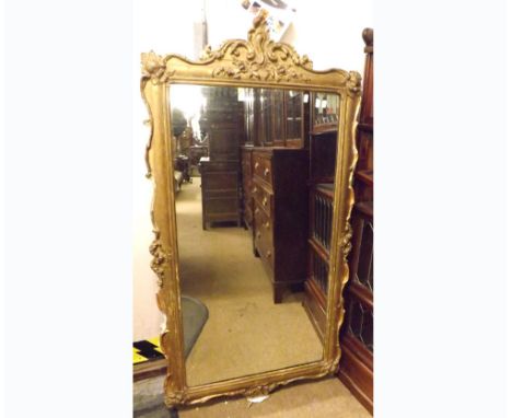 A 19th Century Wall Mirror in foliate moulded giltwood frame, 59” high (some chips and losses throughout) 