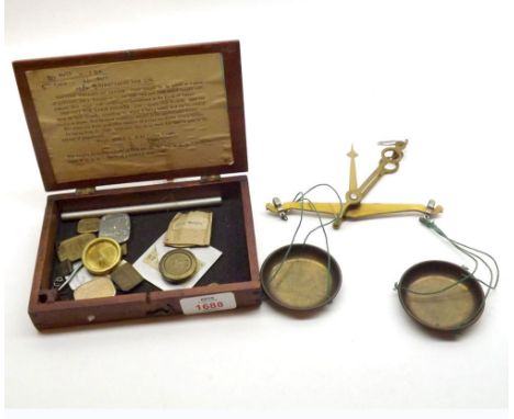 A set of vintage Cloth Testing Weight Scales, (Apparatus for testing the weight per yard and per square metre of cloths and c