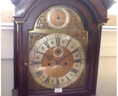 A mid-18th Century and later Oak Cased 8-Day Longcase Clock, Barker – Wigan, the hood with domed pediment over ¾ columns, to 