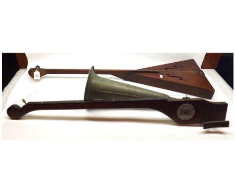 An early 20th Century Strobiols Concert Model Phono Fiddle or Stroh Violin, single stringed instrument with metal horn, lengt