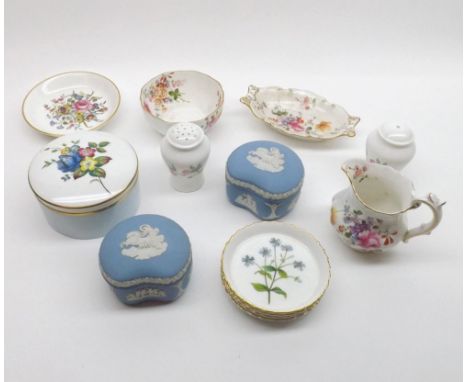 A Mixed Lot of various 20th Century Ceramics comprising: two Wedgwood Jasperware Trinket Boxes; a round Worcester Trinket Box