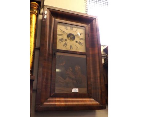 A late 19th Century American 30-Hour Weight-Driven Wall Clock, Brewster & Ingraham, the cushion moulded rectangular case with