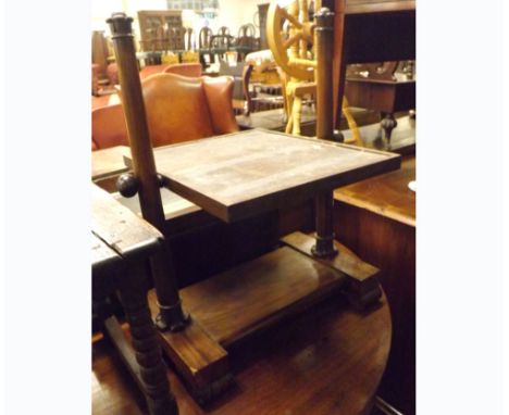 A 19th Century Mahogany Framed Swing Dressing Table Mirror, raised on a plinth base with scrolled feet, 20 ½” wide 