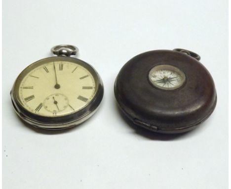Mixed lot comprising a last quarter of 19th Century continental white metal cased small pocket watch One (of two) blued steel