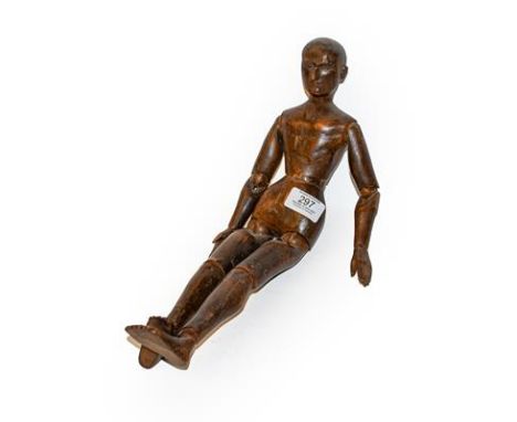 An artist's mannequin .  Estimate: £200-300 Height: 42cm. Head with a few scuffs, torso with some scratches and scuffs, right