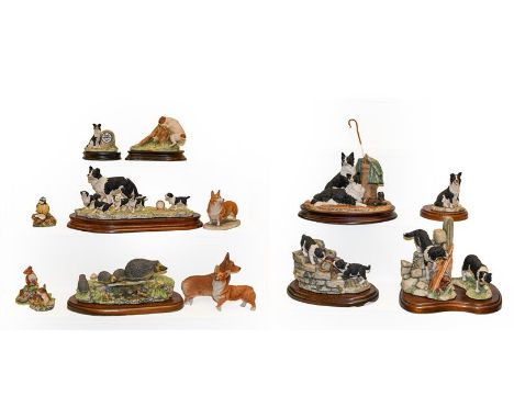 Border Fine Arts Collie And Dog models including 'Bob and Sweep' model No. JH60, 'Wait for Me' model No. SOC6 , 'A Long Day A