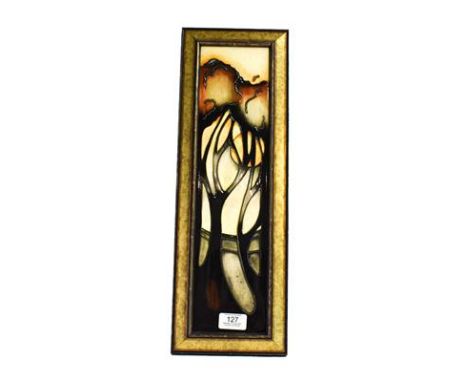 A modern Moorcroft pottery La Garenne tile by Emma Bossons (boxed)