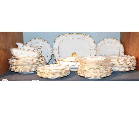 A Royal Crown Derby Lombardy pattern part dinner service.  A mixture of first and second quality, but all pieces appear in ge