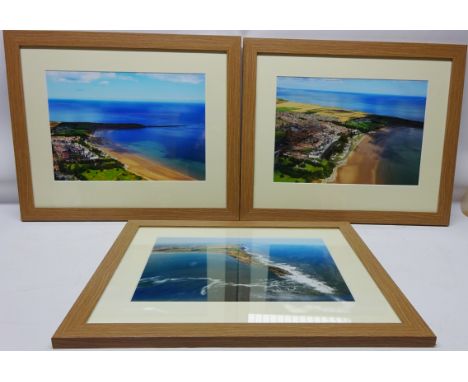 Aerial Views over Filey, three photographic print 17cm x39cm (3)   Condition Report   Click here for further images, conditio