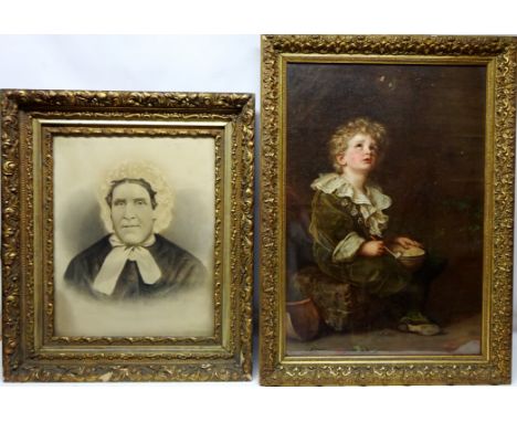 Portrait of a Lady, 19th century print 50cm x 39cm and 'Bubbles', Victorian colour Pears print 70cm x 48cm both in gilt frame