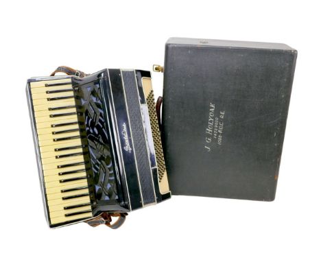 A vintage Frontalini piano accordion, with original fitted case. 