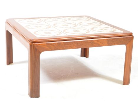 G Plan Furniture - Late 20th circa 1970s century tile top occasional coffee table. Square form with set of nine tiles, teak f