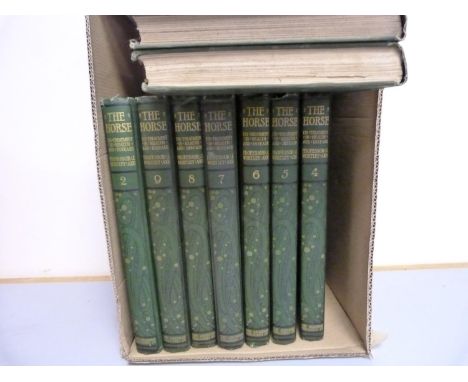 WORTLEY AXE J. &nbsp;The Horse. 9 vols. Col. plates &amp; other illus. Quarto. Orig. dec. green cloth. N.d. 