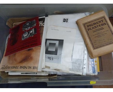 Photography.&nbsp; A carton of softback publications, ephemera, research material in ring binders, etc. 