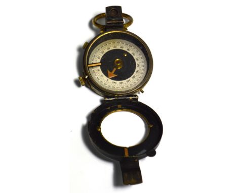 An early 20th century leather cased compass.