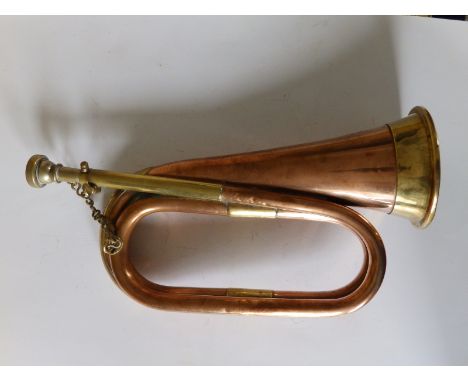 A brass-mounted copper bugle - 'B&amp;H 400',  12".