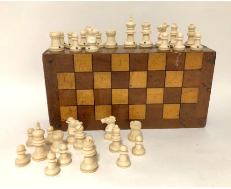 Games Box with Checkers / Draughts Circa 1830: Opens to a Chess Board