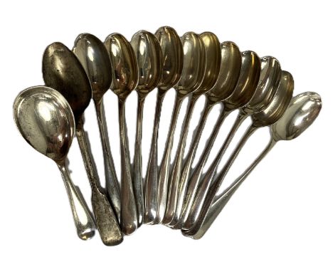 Assorted silver spoons, including a set of Old English pattern teaspoons, Elkington & Co., hallmarked Birmingham 1938,  also 