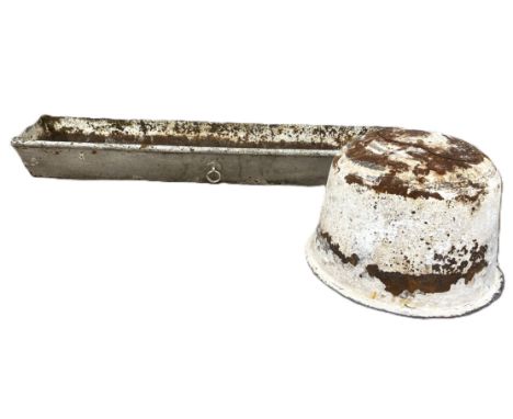 A 19th century wash kettle (cracked) and a rectangular trough (2)