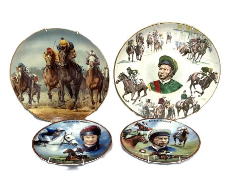 Assorted collectors plates, including Royal Worcester, 'Great Jockeys' Richard Dunwoody, also four ceramic mounted collectors