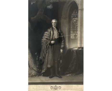 Two prints, including: After A HEFFIR, British, Swearing In of the Lancashire Engineer Volunteers at St. Georges Hall, Liverp