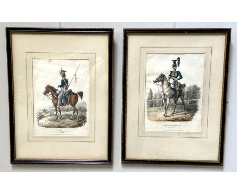 Seven pictures &amp; Regimental prints, including: An officer of the IXth, Light Dragoons,&nbsp;

coloured engraving, and oth