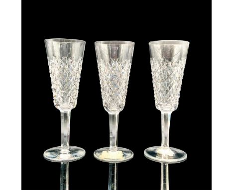 Pair/Set of 2 Clear Delicate Fluted Crystal Wine Glasses Goblets Stemmed  9.5” H