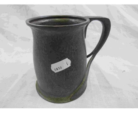 Archibald Knox for Liberty & Co Tudric hammered pewter mug, made by William Hair Haseler, 066, stamped to base together with 