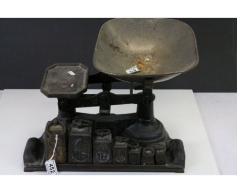 Large set of Cast Iron Kitchen scales with Weights