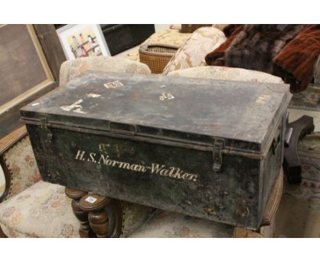 Metal Travelling Trunk, formerly belonging to Sir Hugh Norman Walker, the former governor of Hong Kong