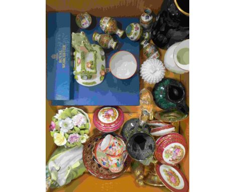Collection of Ceramics and Glass including Royal Doulton Figurine ' Premiere ', Boxed Royal Worcester Cake Stand and Boxed Ro