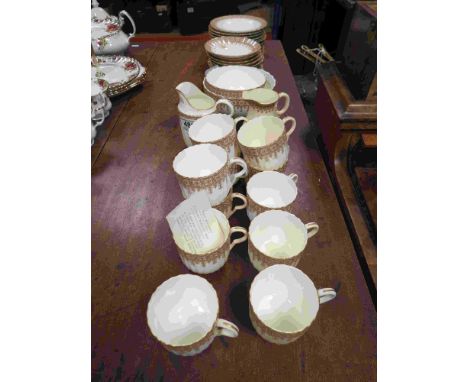 19th Century Royal Worcester part tea service in Princess Beatrice Lace pattern